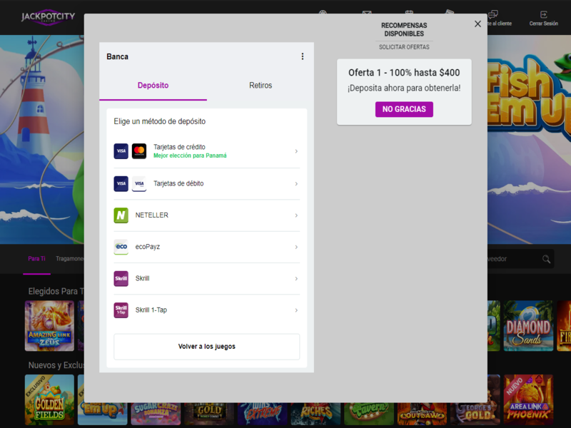 Pasos para depositar dinero en mi cuenta de Jackpot City Casino